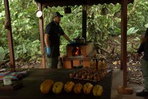 Kakaoküche mitten im Regenwald