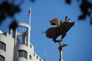 Flugschwein, Melbourne Ecke Swanston Street/Bourke Street