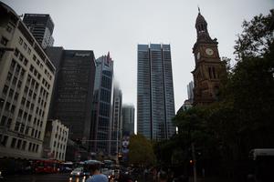 Tiefhängende Wolken über Sydney