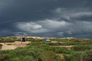 Regenwolken über unserem Campingplatz