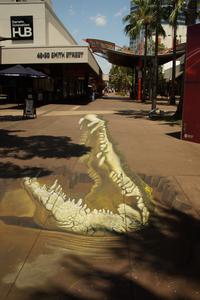 3D-Gemälde in der Fußgängerzone