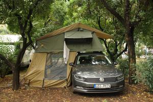 Regenbedingte Erweiterung des Camps